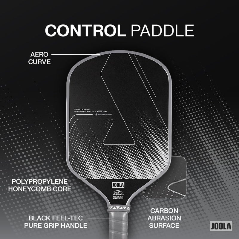 JOOLA Hyperion 16mm Carbon Fiber Pickleball Paddle - CAS Surface Technology - Control & Power Paddle for Faster Swings - USAP Approved - Aero Curve Design - Feel-Tec Pure Grip - NFC Chip Enabled - Image 3
