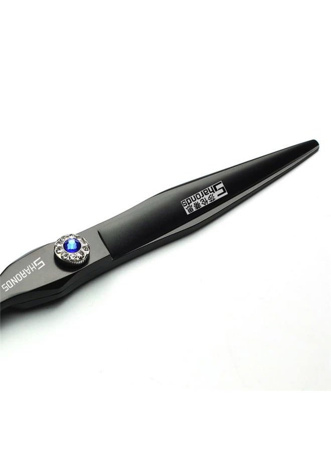 AXEMOORE مقص حلاقة الشعر 6+7 بوصة مصمم حلاق أسود لوحة تنين 440C مقص قص الشعر + مقص تخفيف (3 قطع) - Image 5