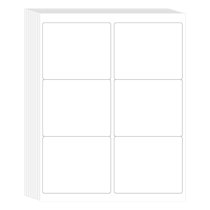 L LIKED 3-1/3" x 4" Shipping Labels 30 Sheets, Total 180 Printable White Sticker Labels, Laser/Inkjet Printing - Matte - Image 1
