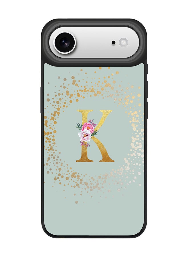 Stylizedd iPhone Air Case, [Compatible with MagSafe] Slim Magnetic cover Phone Case iPhone Air -Custom Monogram Floral - K  (Light Grey ) - Image 1