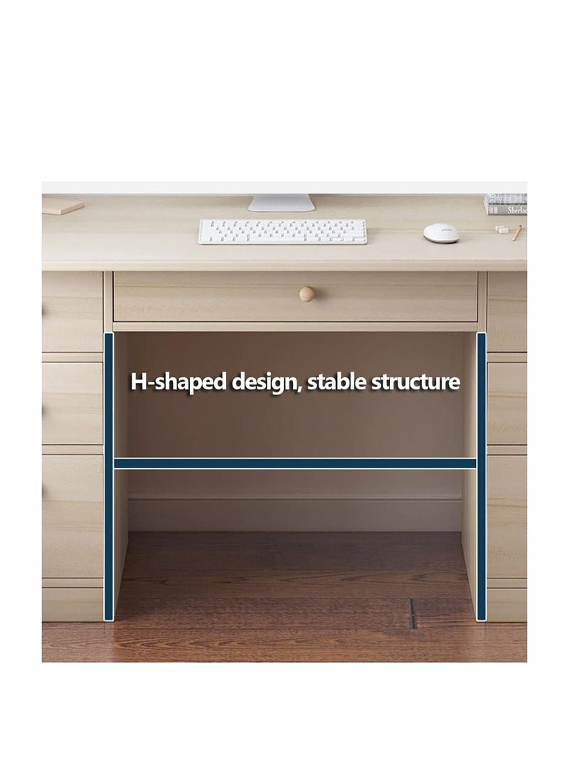 Generic - Computer Desk, Writing Desk with Drawers, Home Office Study Desk, Computer Table Work Desk Corner Desk (A130S) - Image 1