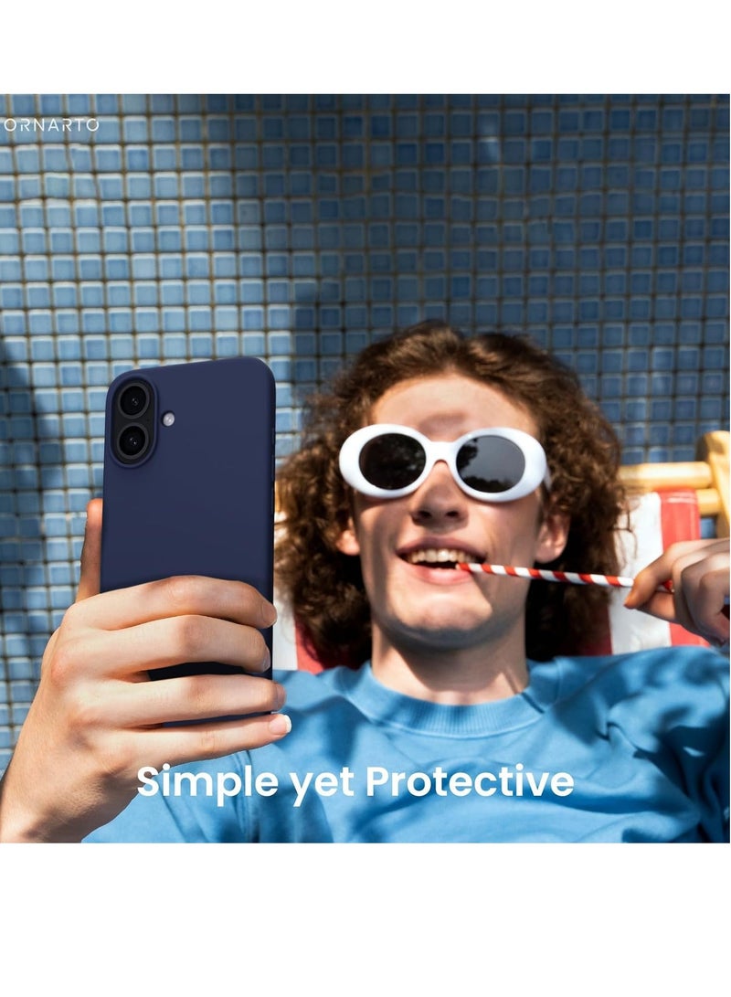 ELTRAZONE Premium Soft Liquid Silicone Case for iPhone 16 – Silky Soft Touch Full-Body Protective Bumper (Dark Blue) - Image 5