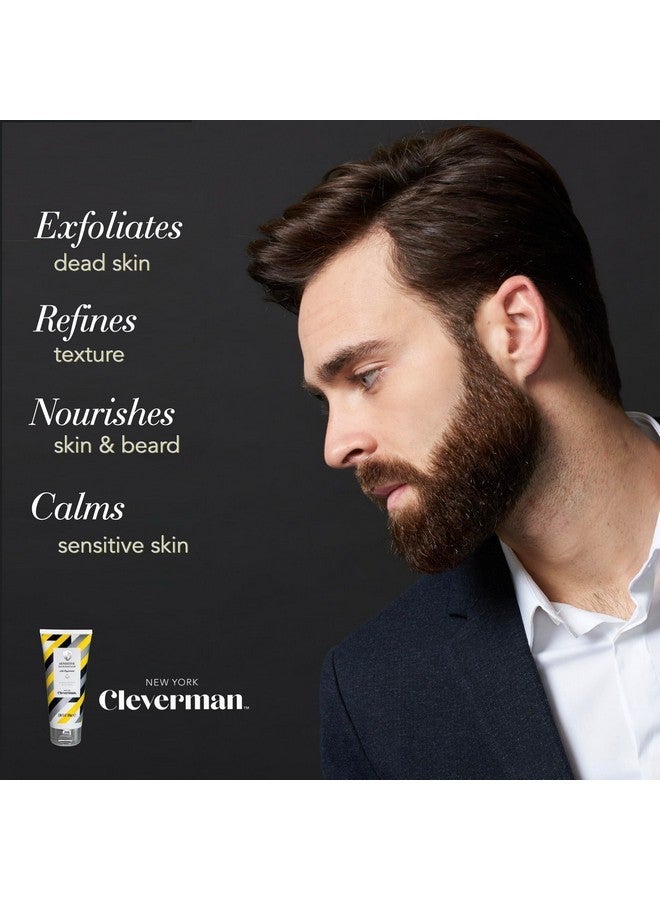 Cleverman Sensitive Face and Beard Scrub for Men, 100ml, Peppermint-Infused Exfoliating Facial Cleanser - Image 2