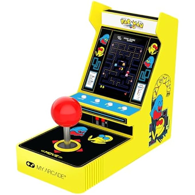 PAC-MAN JOYSTICK PLAYER:OFFICIALLY LICENSED RETRO GAMING CONSOLE, 2 GAME MODES CLASSIC ARCADE MACHINE, PORTABLE GAME FOR KIDS AND ADULTS - Image 1