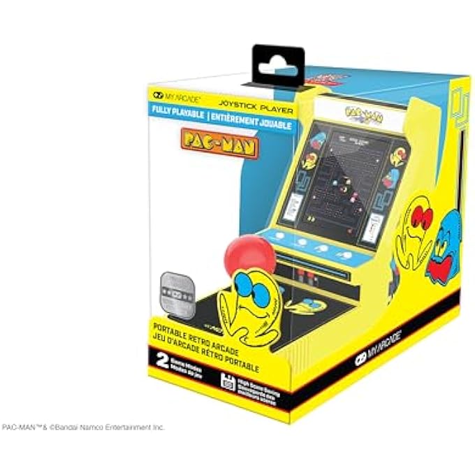 PAC-MAN JOYSTICK PLAYER:OFFICIALLY LICENSED RETRO GAMING CONSOLE, 2 GAME MODES CLASSIC ARCADE MACHINE, PORTABLE GAME FOR KIDS AND ADULTS - Image 4