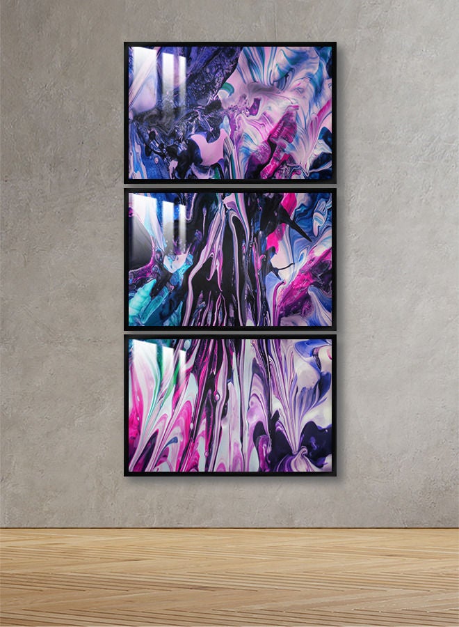 Marktna Three Wall Panels 120x60cm with a Modern Design,Black Frame and a Transparent Acrylic Layer 0.5kg - Image 1