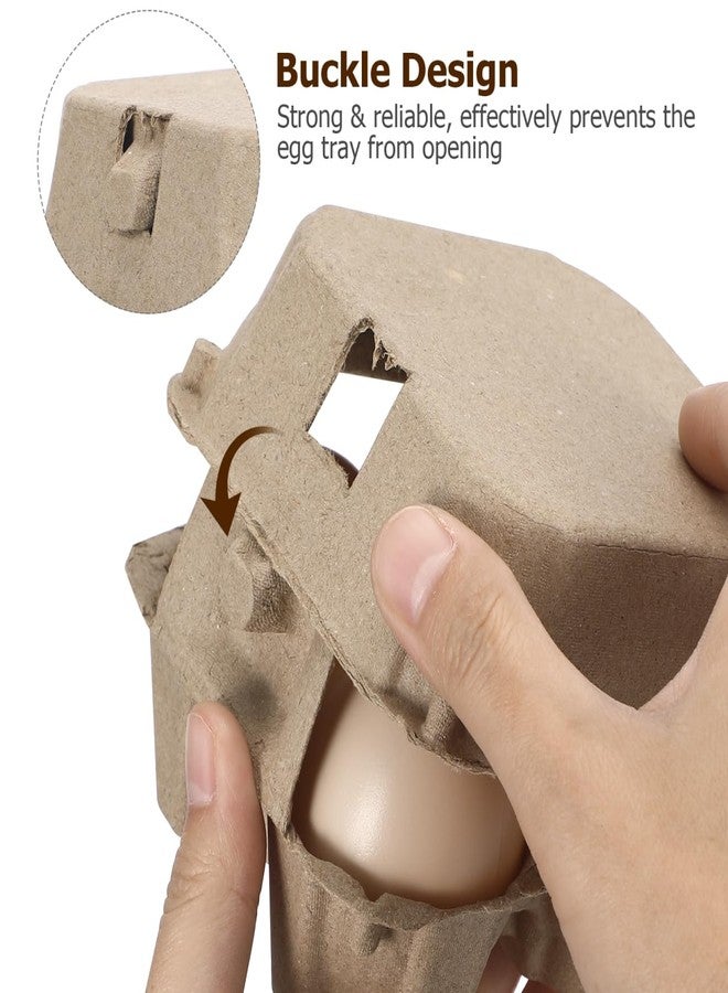 IMIKEYA Paper Egg Cartons for Chicken Eggs,10pcs Egg Tray Holder Pulp Fiber Egg Box Containers Holds 4 Count Eggs Market Travel Egg Storage Case - Image 5