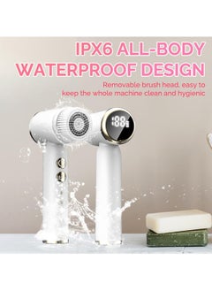 SOLARAE 6 in 1 Electric Powered Facial Cleansing Brush, IPX6 Waterproof Facial Brush, 3 Speed Levels, Face Pore Cleaner with 6 Brush Heads  - Image 5