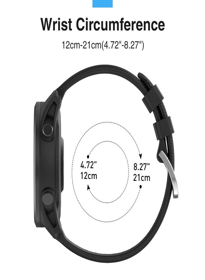 سوار ساعة Garmin Forerunner 255/265، مقاس 22 مم، متوافق مع ساعات Garmin Vivoactive 4/Venu 3/Venu 2 (أسود، 18 مم) - Image 4