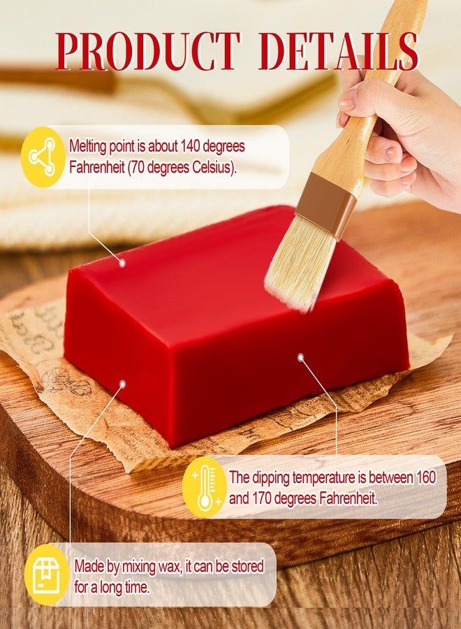 Heigble Cheese Wax Block 2.2 lb Red Wax for Cheese Making Brush for Long Term Storage, for a Variety of Different Types Preserve Refined, Melting Point 70 Degrees Celsius - Image 3