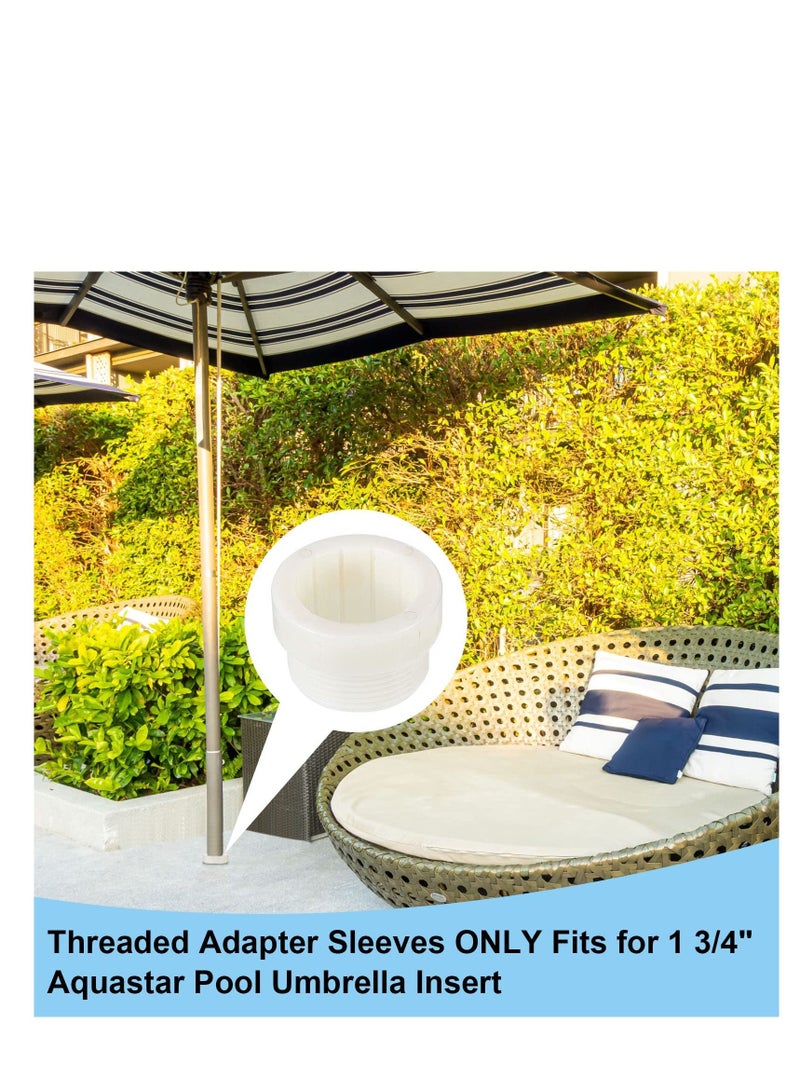 Excefore Pool Umbrella Stabilizer Adapter, Pool Umbrella Threaded Adapter Sleeves, Umbrella Pole Stabilizer, for Outdoor Patio Deck 1 3/4" Umbrellas Insert (White) - Image 5