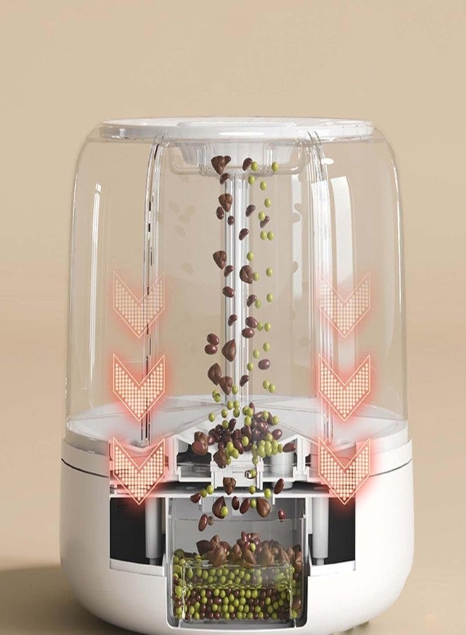 NISHIV 360°Food Grain Storage Container Large Capacity with Lid Moisture Resistant, Cereal Holder Dispenser Sealed Storage for Kitchen Small Grains Beans Rice etc Transparent Bucket (Pack Of 1) - Image 3