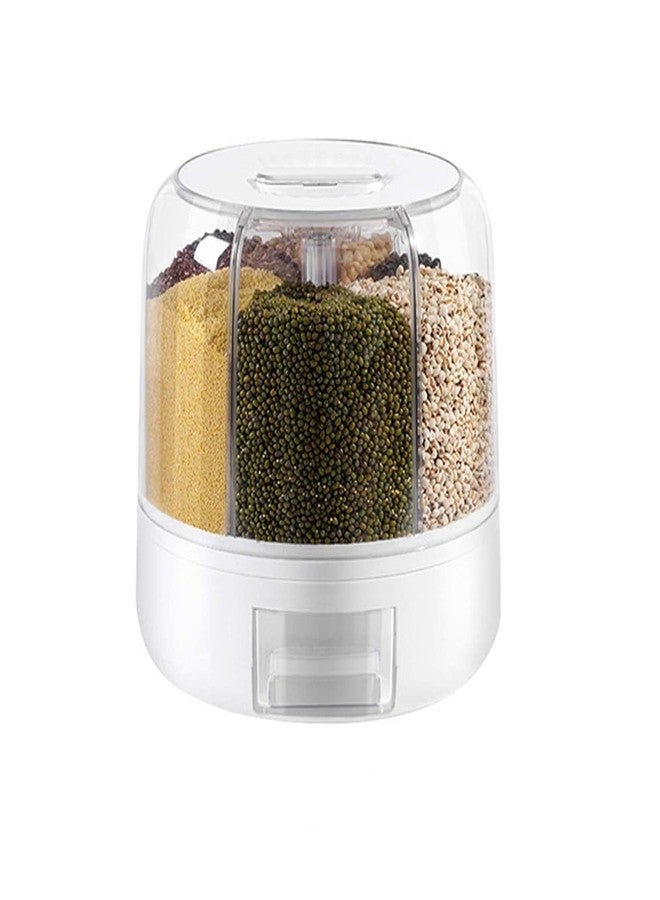 NISHIV 360°Food Grain Storage Container Large Capacity with Lid Moisture Resistant, Cereal Holder Dispenser Sealed Storage for Kitchen Small Grains Beans Rice etc Transparent Bucket (Pack Of 1) - Image 1