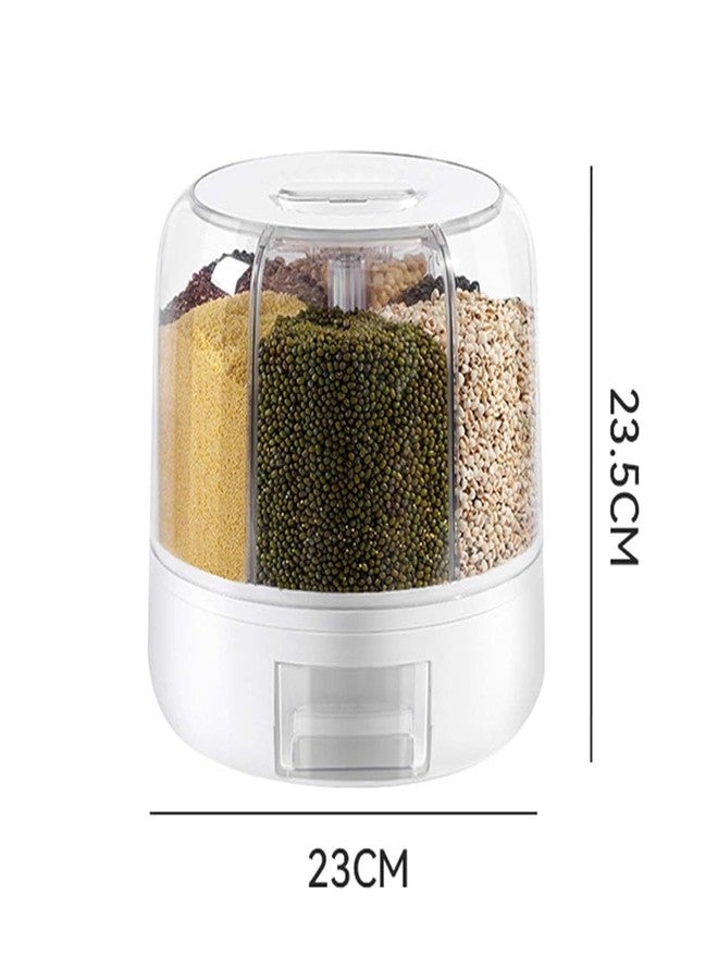 NISHIV 360°Food Grain Storage Container Large Capacity with Lid Moisture Resistant, Cereal Holder Dispenser Sealed Storage for Kitchen Small Grains Beans Rice etc Transparent Bucket (Pack Of 1) - Image 2