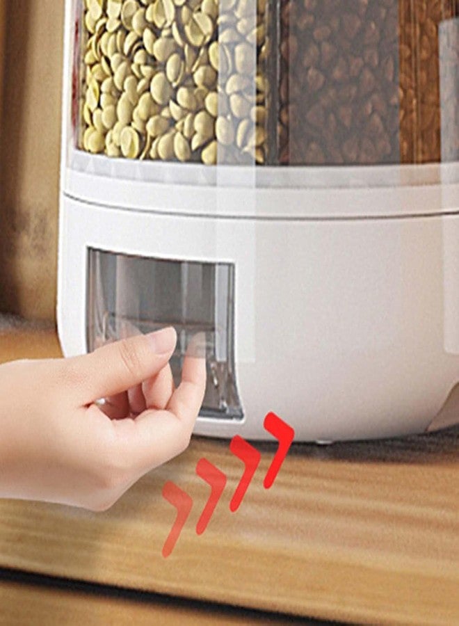 NISHIV 360°Food Grain Storage Container Large Capacity with Lid Moisture Resistant, Cereal Holder Dispenser Sealed Storage for Kitchen Small Grains Beans Rice etc Transparent Bucket (Pack Of 1) - Image 4