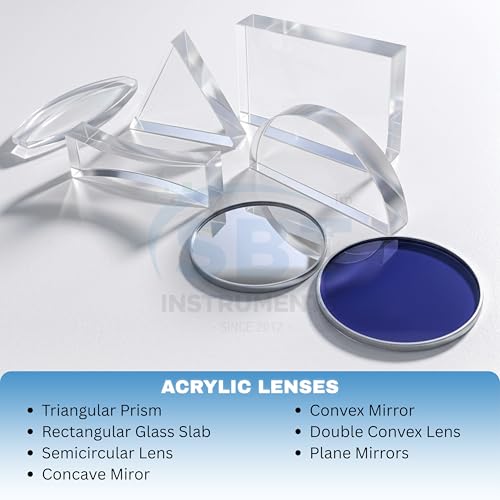 SBT INSTRUMENTS Acrylic Optic Lens Set 8 PCS for Ray Box | Physics Optics Experiment Kit | Light Reflection & Refraction Science Activity Set | STEM Educational Tool - Image 3