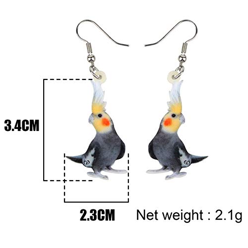 NEWEI Acrylic Cockatiel Parrot Bird Earrings Dangle Drop For Women Ladies Fashion Animal Jewelry Gifts Charm - Image 5