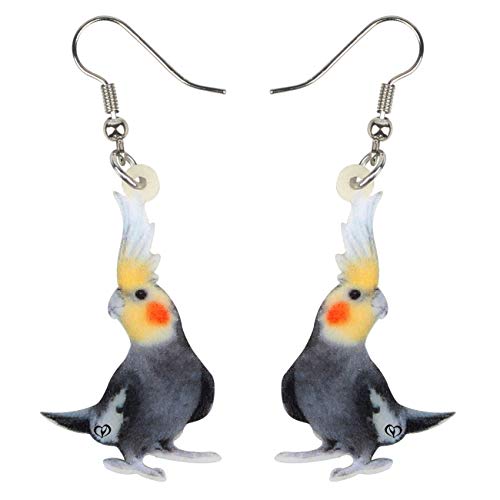 NEWEI Acrylic Cockatiel Parrot Bird Earrings Dangle Drop For Women Ladies Fashion Animal Jewelry Gifts Charm - Image 1