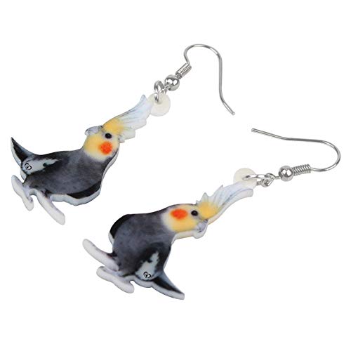 NEWEI Acrylic Cockatiel Parrot Bird Earrings Dangle Drop For Women Ladies Fashion Animal Jewelry Gifts Charm - Image 3