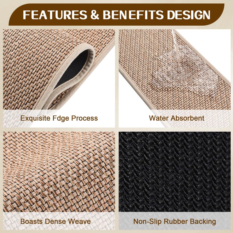 Earcu Stair Treads Non Slip, Rubber Backing Stair Treads for Wooden Steps, 15 PCS Thicken Linen Carpet Stair Runners Indoor for Kids Elders and Pets, No Residue Stair Carpet Treads, 8"x30", Beige - Image 4