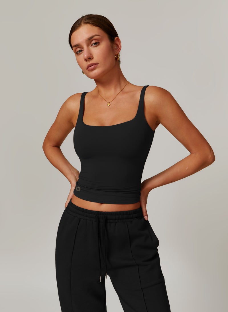 كون.يوغا بلوزة كامي نسائية بياقة مربعة - Image 4