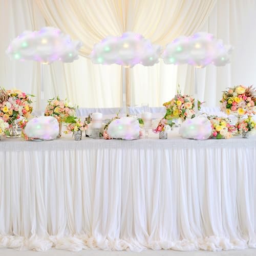 HAOPENGYOU 4 Set Artificial LED Cloud Lights Decor, Cloud Baby Shower Decorations 3D Fake Fluffy Cotton Clouds DIY Kit, Perfect as Wall or Table Centerpiece for Birthday Party Nursery Wedding Bridal - Image 5