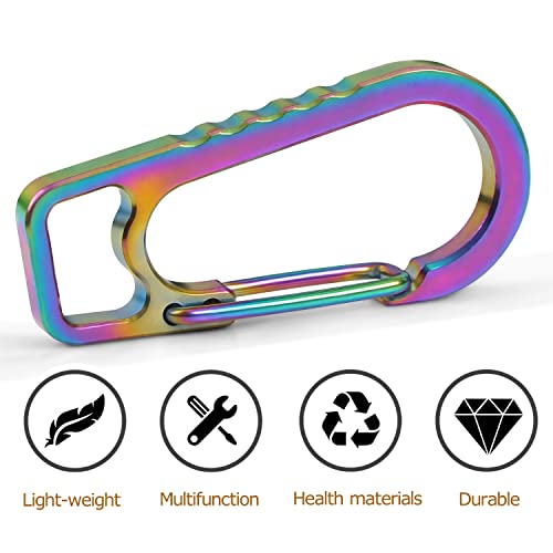 PPFISH EDC PPFISH Titanium Heavy Duty Carabiner Keychain, EDC Quick Release Hooks with Titanium Key Ring Set for Men Women (Multicolor) - Image 2