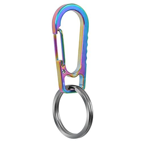 PPFISH EDC PPFISH Titanium Heavy Duty Carabiner Keychain, EDC Quick Release Hooks with Titanium Key Ring Set for Men Women (Multicolor) - Image 1