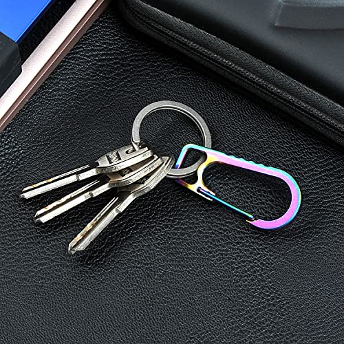 PPFISH EDC PPFISH Titanium Heavy Duty Carabiner Keychain, EDC Quick Release Hooks with Titanium Key Ring Set for Men Women (Multicolor) - Image 4