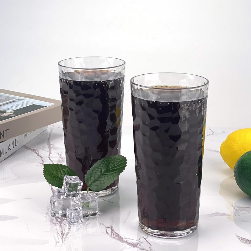 Yalin 24-Ounce Plastic Tumbler Acrylic Drinking Glasses, Reusable Plastic Cups, Stackable, BPA-Free, Shatter Proof, Dishwasher Safe, Set of 8 (Clear) - Image 2