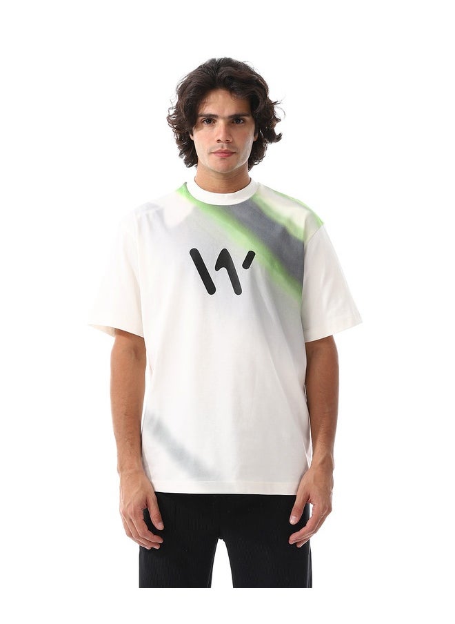 WHITE RABBIT Gradient Self Patterened T-Shirt  - Image 1