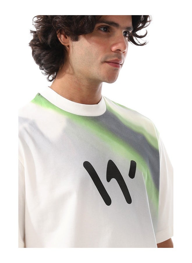 WHITE RABBIT Gradient Self Patterened T-Shirt  - Image 4