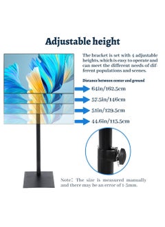 XiuWoo TV Floor Stand with Mount Tilting Free Standing VESA TV Mount Stand with Height Adjustable 360 Degree Swivel Floor TV Stand for 12 to 42 inch TVs Space Saving for Bedroom Living Room Corner  - Image 2