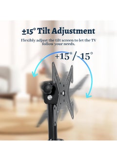 XiuWoo TV Floor Stand with Mount Tilting Free Standing VESA TV Mount Stand with Height Adjustable 360 Degree Swivel Floor TV Stand for 12 to 42 inch TVs Space Saving for Bedroom Living Room Corner  - Image 5