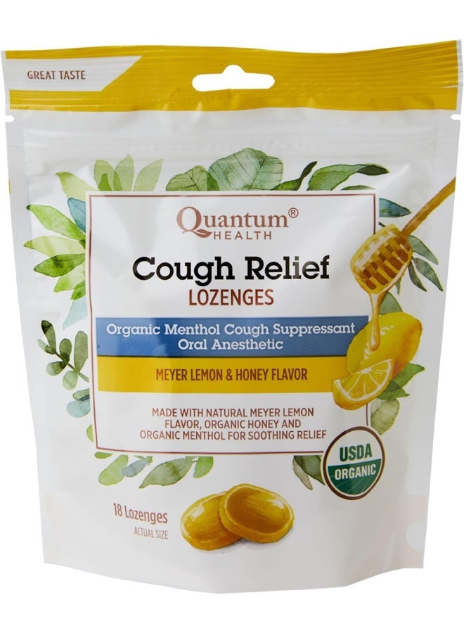 Quantum Health Cough Relief Organic Bagged Lozenges, Meyer Lemon & Honey, 18 Count - Image 1