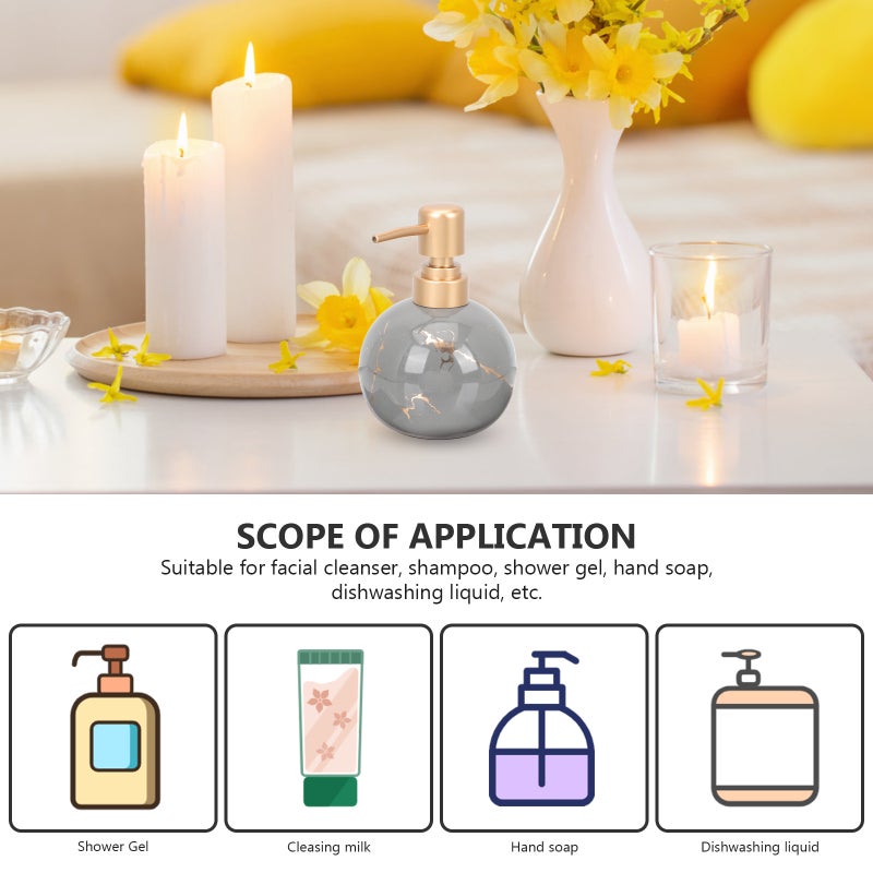 Pump Bottle Simple Ceramic Storage Bottle Shampoo Shower Gel Bottle - Image 2