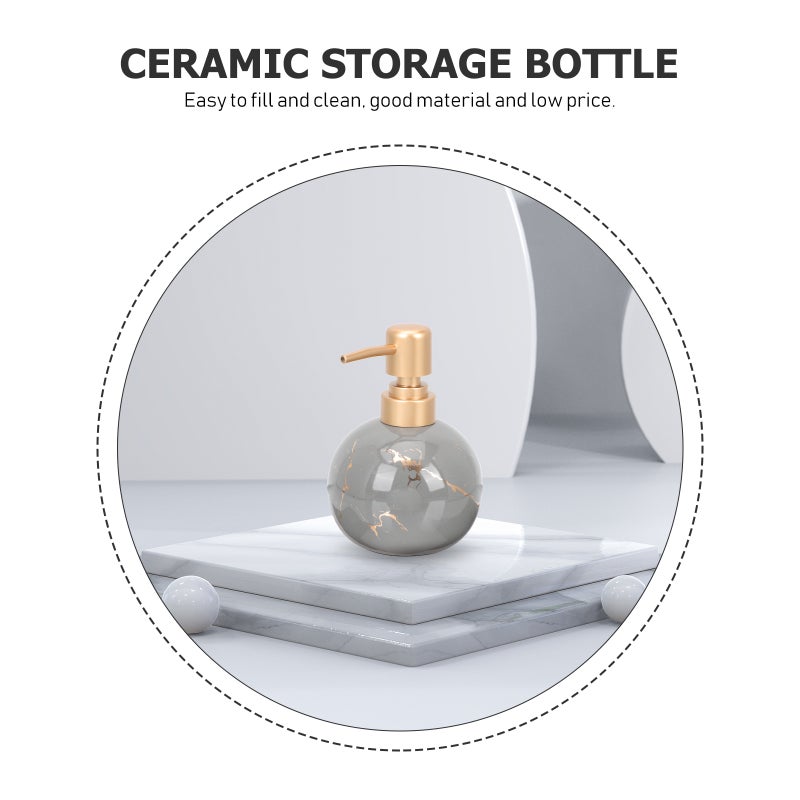 Pump Bottle Simple Ceramic Storage Bottle Shampoo Shower Gel Bottle - Image 3