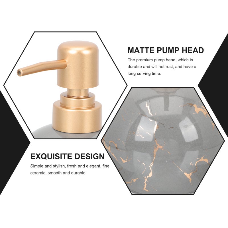 Pump Bottle Simple Ceramic Storage Bottle Shampoo Shower Gel Bottle - Image 1