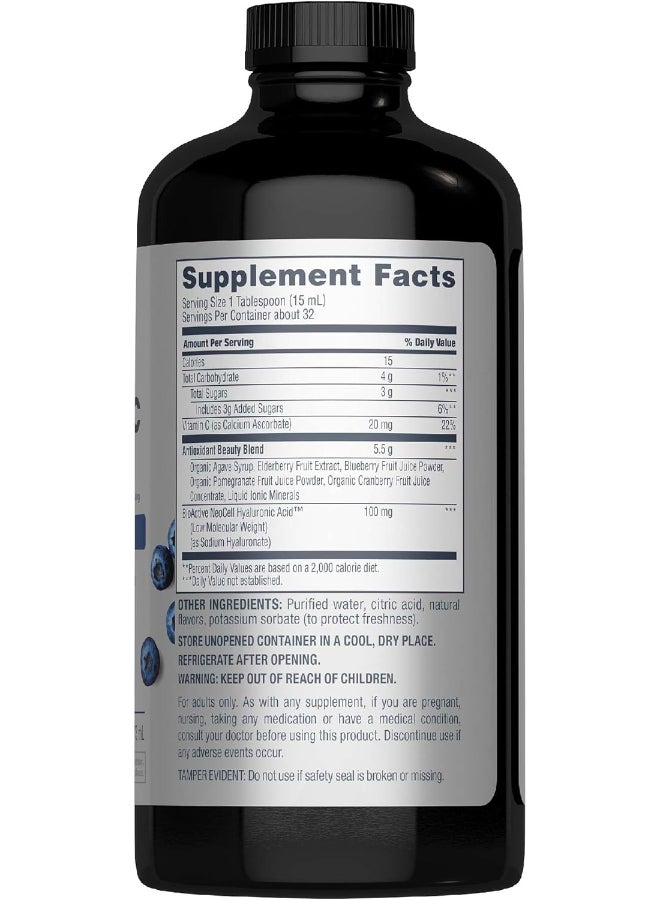Neocell Hyaluronic Acid Blueberry Liquid 50mg 16 Oz | Advanced Formula for Skin Hydration & Suppleness - Image 5