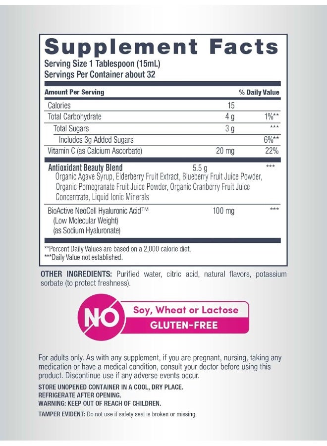 Neocell Hyaluronic Acid Blueberry Liquid 50mg 16 Oz - Image 4