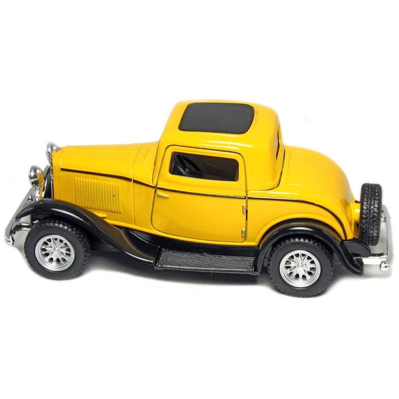 KiNSMART 1932 Ford 3-Window Coupe 1:34 Scale 5" Set of 4 Geen Maroon Red Yellow Die Cast Metal Model Toy Classic Car - Image 5