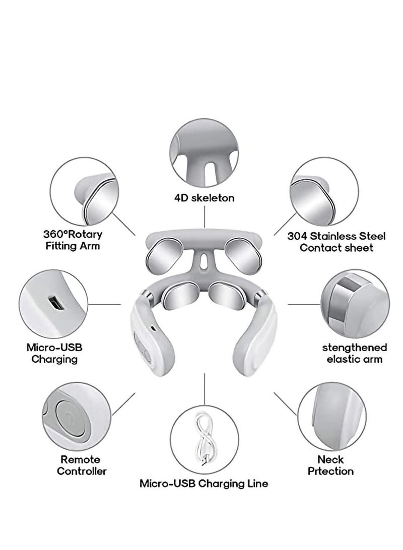 SYOSI Neck Massager, Deep Tissue 3D Kneading with Heat, Smart Portable Neck Massager Usb Rechargeable for Neck, Back, Shoulder, Foot and Legs, Home and Car Massage Comfort Gift - Image 5