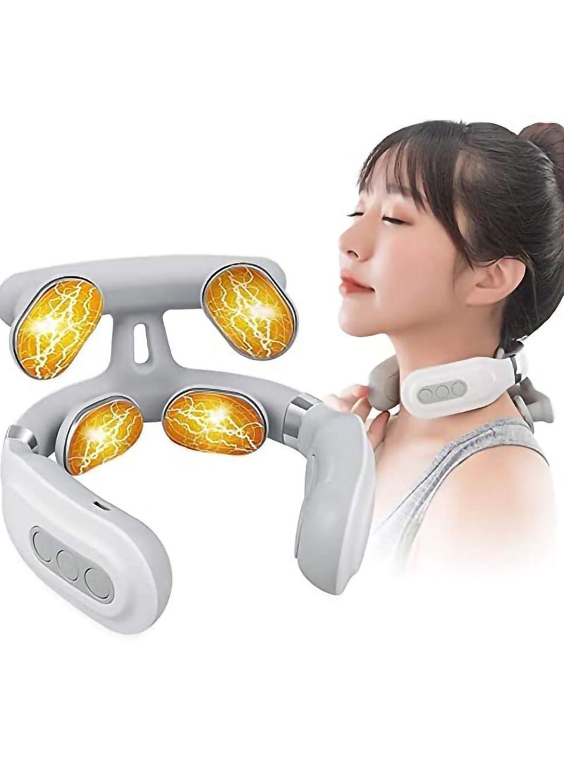SYOSI Neck Massager, Deep Tissue 3D Kneading with Heat, Smart Portable Neck Massager Usb Rechargeable for Neck, Back, Shoulder, Foot and Legs, Home and Car Massage Comfort Gift - Image 1