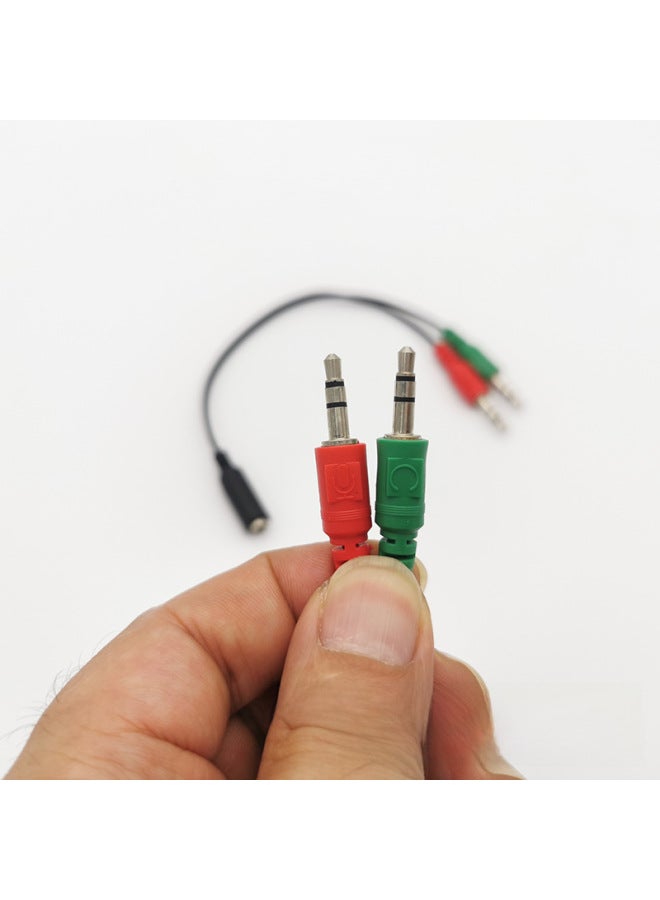 Laptop Desktop Computer Conversion Headset Microphone One Minute Two Red Green 3.5mm Two-in-one Audio Adapter Cable-Interface Form:0.2 M Audio Two-in-one [nickel-plated White Needle]]  - Image 2