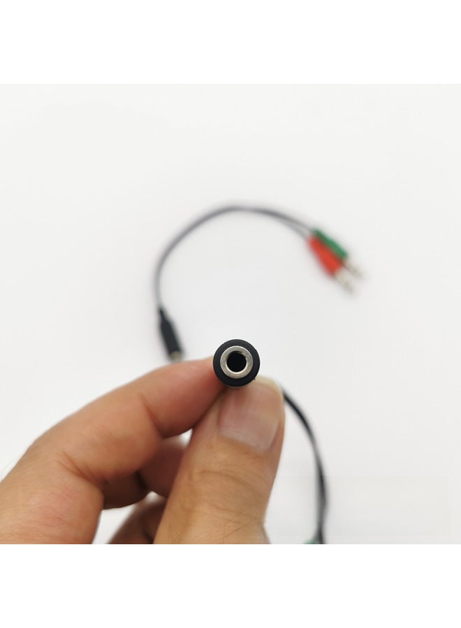 Laptop Desktop Computer Conversion Headset Microphone One Minute Two Red Green 3.5mm Two-in-one Audio Adapter Cable-Interface Form:0.2 M Audio Two-in-one [nickel-plated White Needle]]  - Image 3