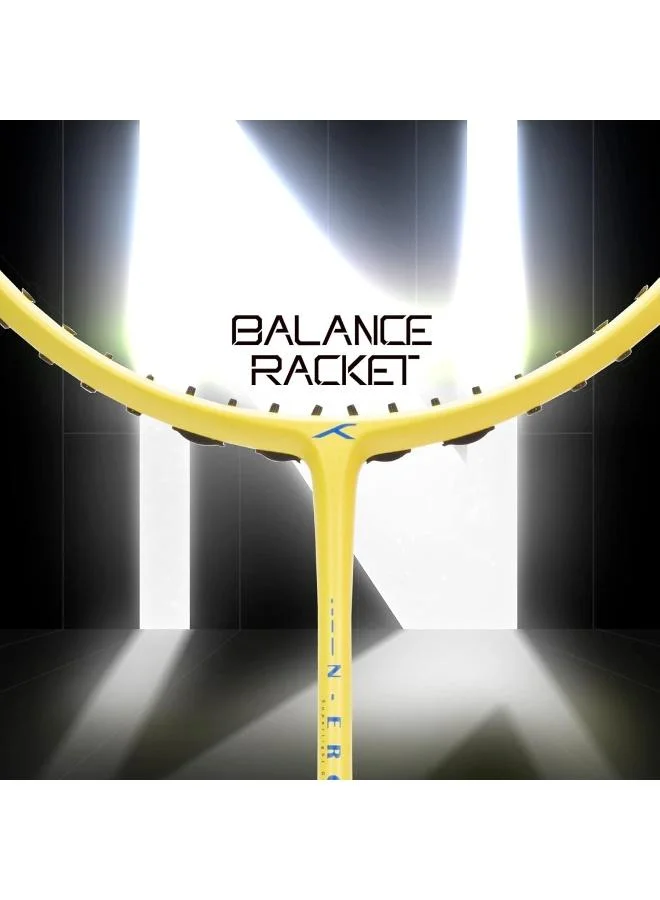 هندرد مضرب تنس الريشة من ألياف الكربون ن-إرجي  بمئة وحدة بدون أوتار مع غطاء كامل للاعبين المتوسطين