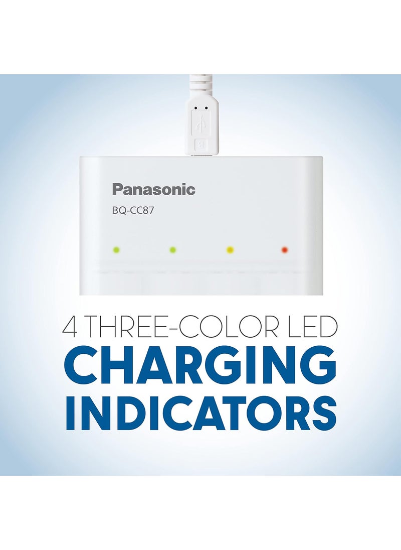 eneloop Panasonic BQCC87ABBA eneloop Advanced Individual Battery Charger with Portable Charging Technology White  - Image 4