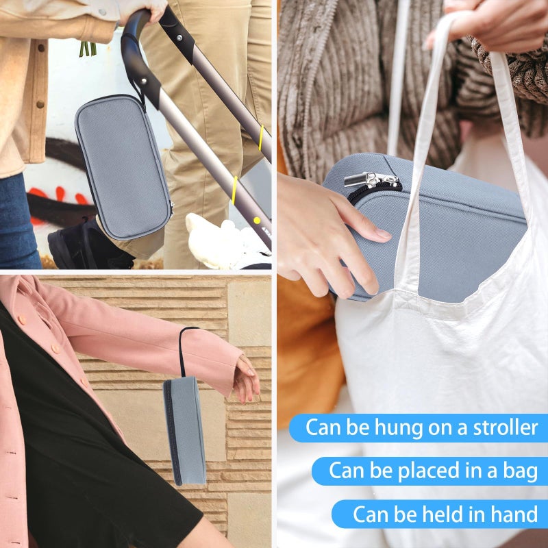 ISUSSER Breastmilk Cooler Bag with Ice Pack, Portable Insulated Breast Milk Storage Cooler Bag, Small Stylish Breastmilk Storage Bag Cooler with Wrist Strap (Grey) - Image 5