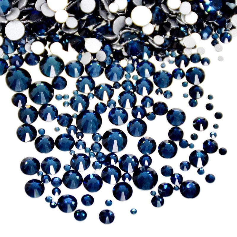 AD Beads 1440 Pieces Mixed Size No Hotfix Glue on Quality Glass Flatback Rhinestones Round Crystal Gems 27 Montana