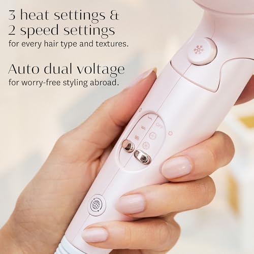 T3 Afar Lightweight Travel-Size Hair Dryer with Auto Dual Voltage, Folding Handle, Fast Drying, Lightweight and Ergonomic, Frizz Smoothing, Multiple Heat and Speed Combinations - Image 3
